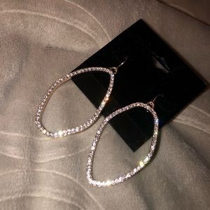 Gold diamond hoop earrings